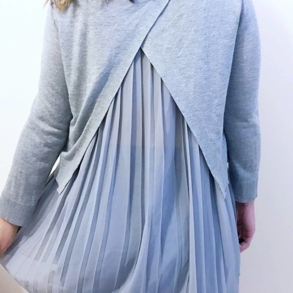 Anthropologie Moth Pleated Hem Split Back Sweater - Picture 3 of 4